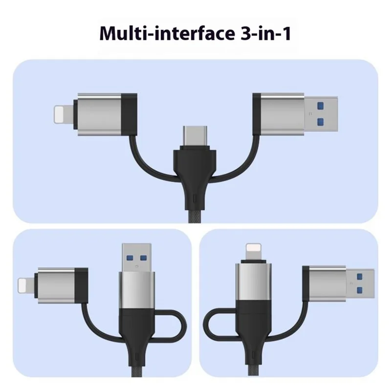 Concentrateur USB 3 en 1 à 5 ports avec chargement 15W pour smartphones et tablettes - Gris