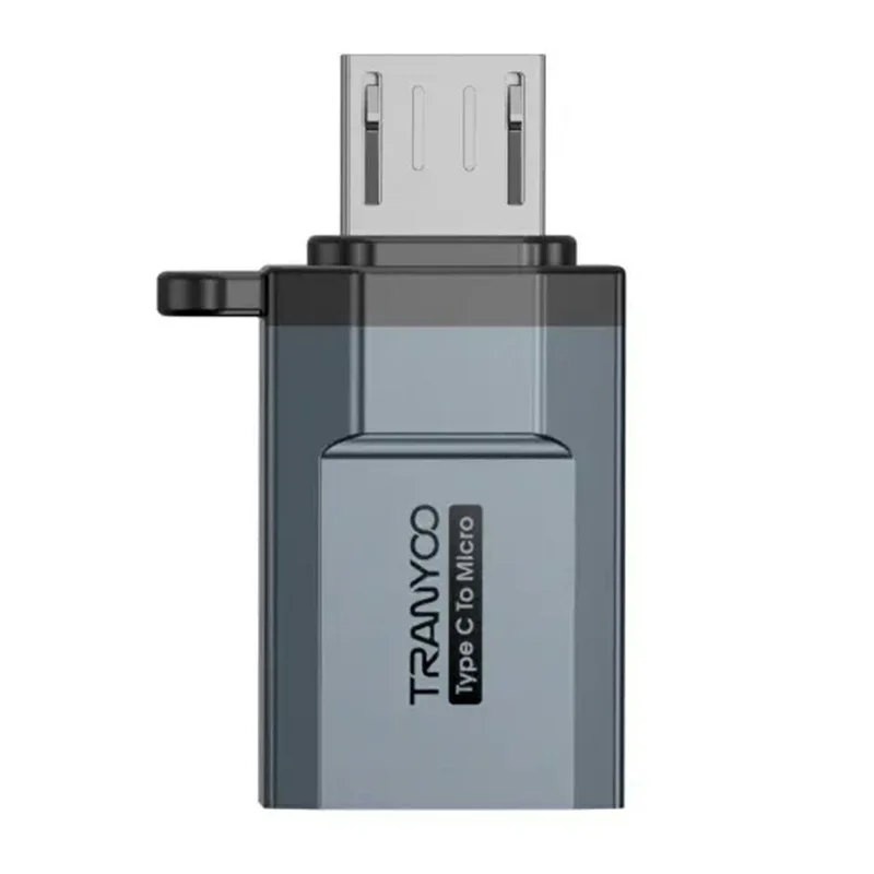 Adaptador TRANYOO T-E22 de Micro USB a Tipo C para Carga Rápida y Transferencia de Datos, Miniconversor
