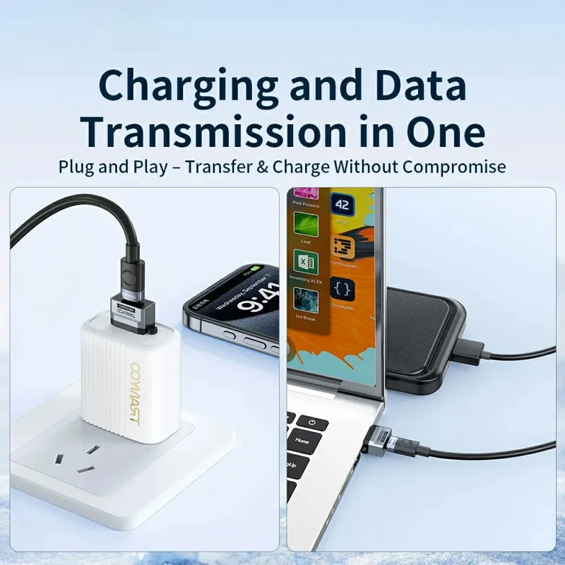 TRANYOO T-E23 USB to Type C Converter Fast Charging Data Transfer Aluminum Alloy Mini Adapter