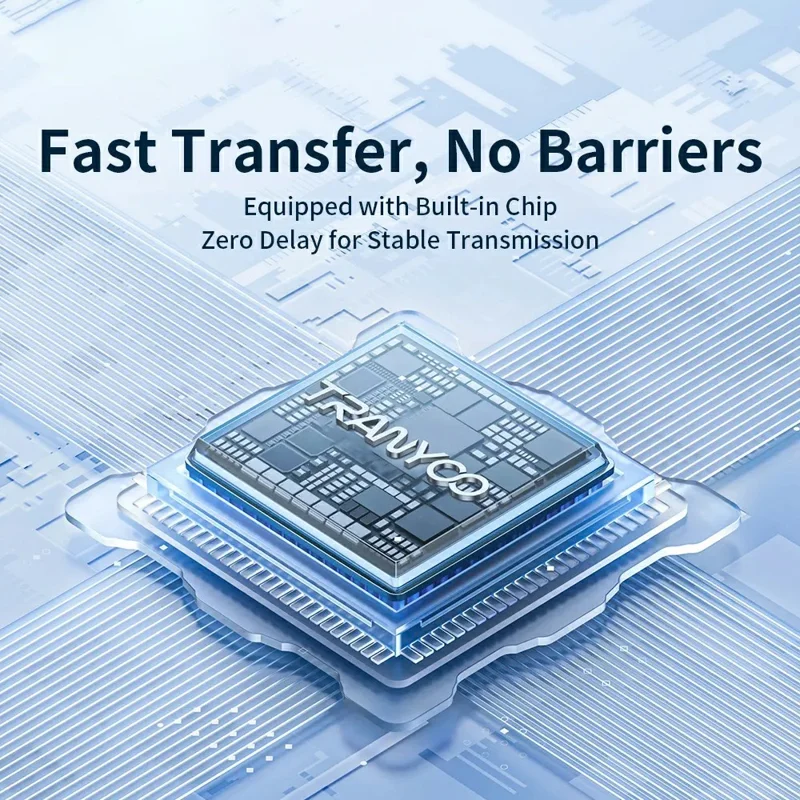 TRANYOO T-E23 USB to Type C Converter Fast Charging Data Transfer Aluminum Alloy Mini Adapter