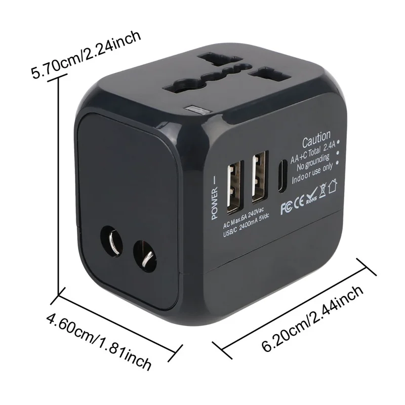 Adaptateur de voyage universel PD 20W Royaume-Uni / UE / États-Unis Prise double USB + Chargeur international PD 20W