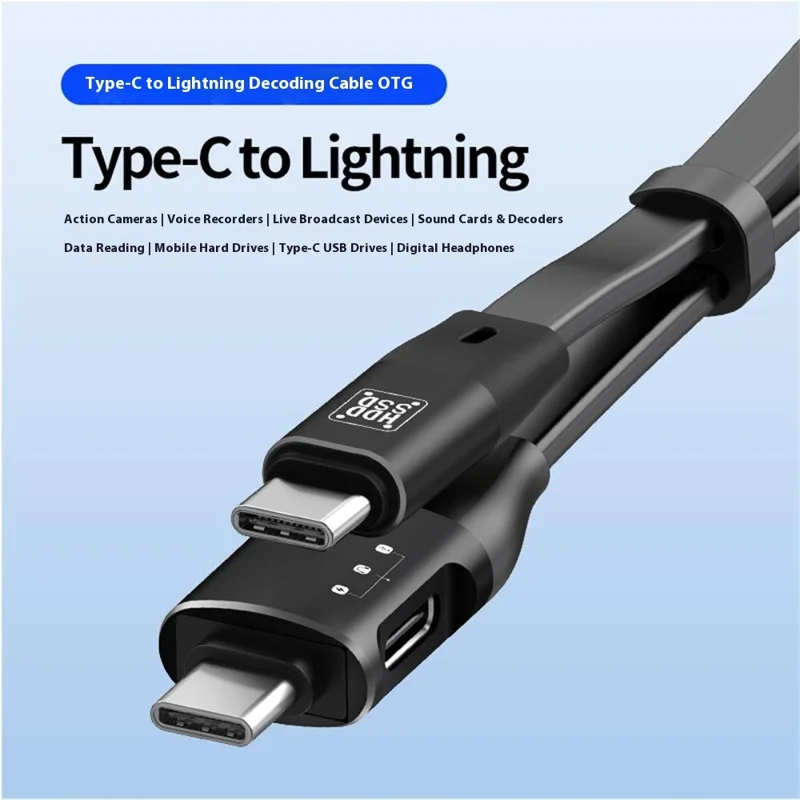 USB 3.1 Gen2 Type C to Type C OTG Data Cable Double Type C Charging 1000MB / S for Hard Drive / USB Flash Drive / Digital Headphones / Action Camera - Black