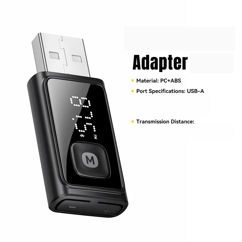 Adaptador Transmissor FM Compatível com Bluetooth ESSAGER com Microfone Integrado Chamada HD Redução de Ruído - Preto