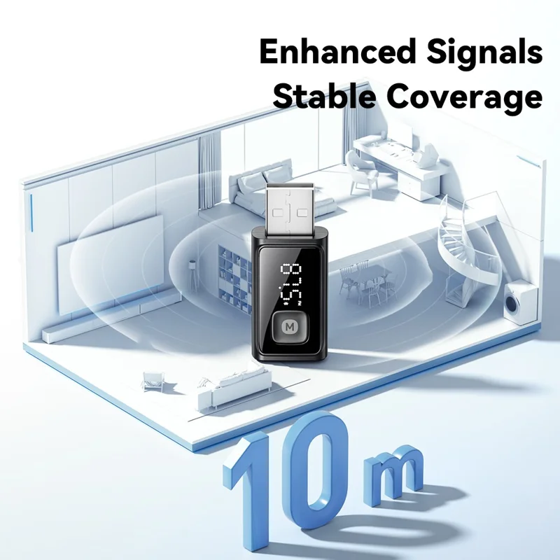 Adaptador Transmissor FM Compatível com Bluetooth ESSAGER com Microfone Integrado Chamada HD Redução de Ruído - Preto