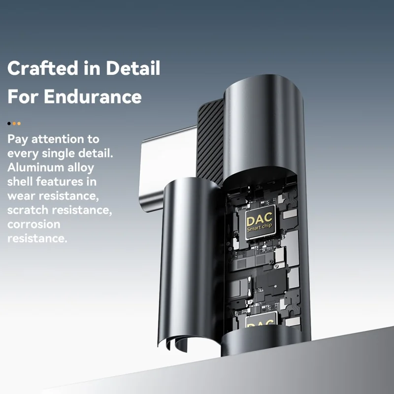 ESSAGER Adattatore audio a forma di L da Type-C maschio a 3,5 mm femmina con controllo in linea - Grigio