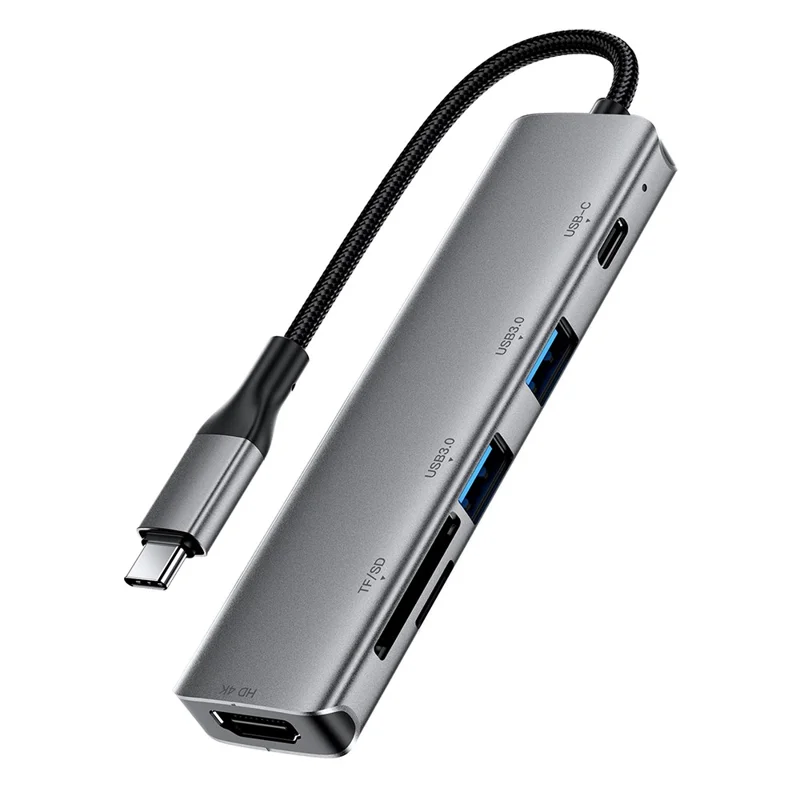 ACEFAST J18 Hub USB-C 6 in 1, Stazione di Ricarica Rapida con Uscita HD 4K 60Hz, PD 90W, Lettore di Schede SD/TF