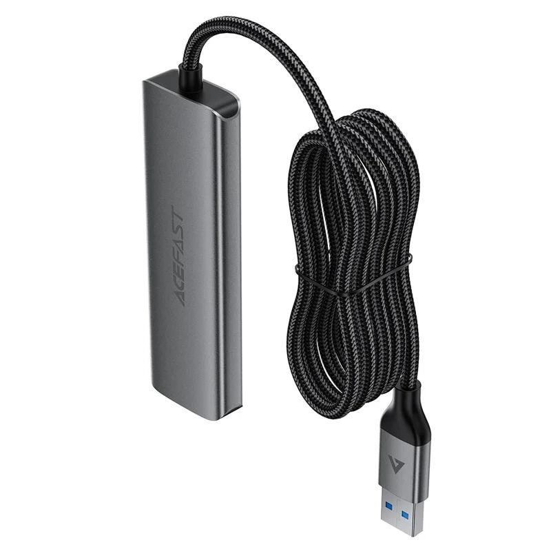 ACEFAST J17 Hub USB 4 in 1, Trasferimento Dati ad Alta Velocità 5 Gbps, Docking Station USB 3.0 con Cavo da 1 m