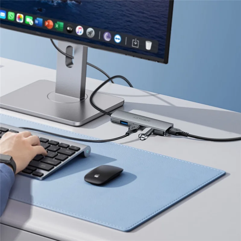 ACEFAST J17 Hub USB 4 in 1, Trasferimento Dati ad Alta Velocità 5 Gbps, Docking Station USB 3.0 con Cavo da 1 m