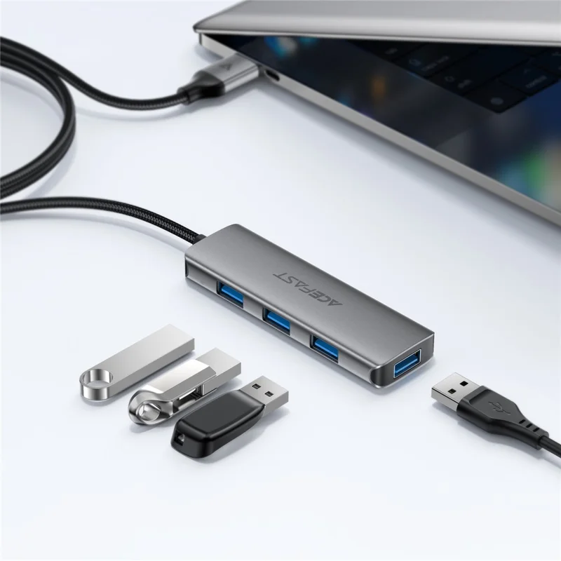 ACEFAST J17 Hub USB 4 in 1, Trasferimento Dati ad Alta Velocità 5 Gbps, Docking Station USB 3.0 con Cavo da 1 m