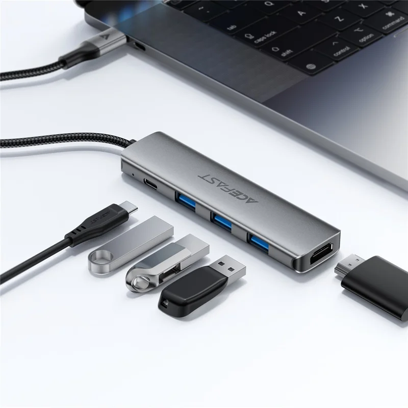 ACEFAST J16 Hub USB-C 5 in 1, Docking Station con HDMI 4K, Ricarica Rapida PD 90W, Trasferimento Dati a 5 Gbps