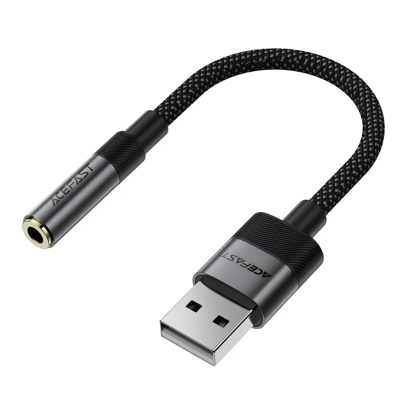ACEFAST J13 USB-A to 3.5mm Audio Converter High Fidelity Transmission Audio Adapter - Black