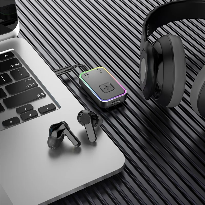 BF01 Audio Sender für TV, Computer, Flugzeug, 3,5-mm Wireless Audio Bluetooth-kompatibler Adapter – Schwarz