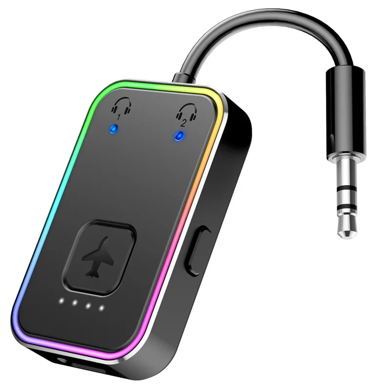 BF01 Audio Sender für TV, Computer, Flugzeug, 3,5-mm Wireless Audio Bluetooth-kompatibler Adapter – Schwarz