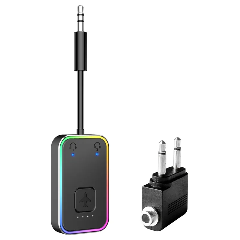 BF01 Audio Sender für TV, Computer, Flugzeug, 3,5-mm Wireless Audio Bluetooth-kompatibler Adapter – Schwarz