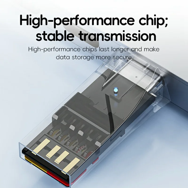 USB-A / USB-C 2 in 1 TF Card Reader for Phones / Tablets / Computers Memory Card Reader Compatible with iOS / Android / Mac - Grey