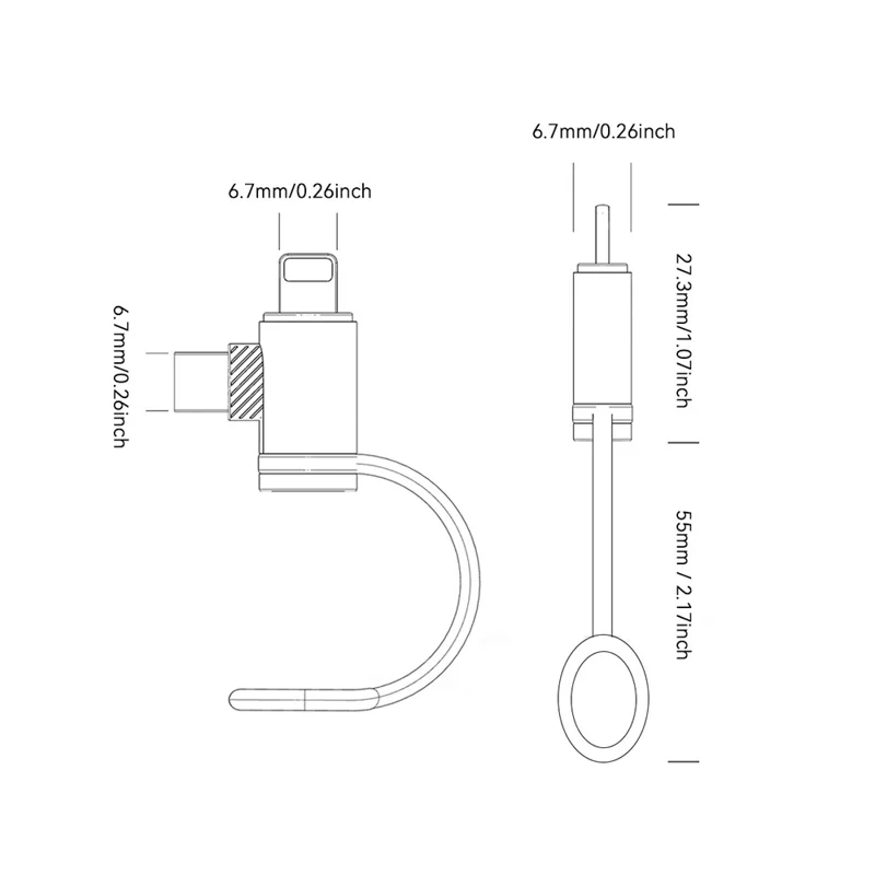 ESSAGER 2-in-1 Adapter Type-C Female to iP (5-14) Male + Micro USB Male 3A Fast Charging Cable Adapter Converter