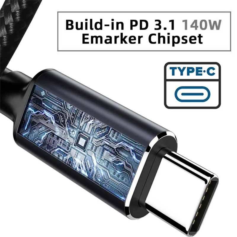140W USB-C to DC 5.5x2.5mm Power Cable LED Display 6 Voltage Adjustable Charge Cable Charging Cord for Laptop