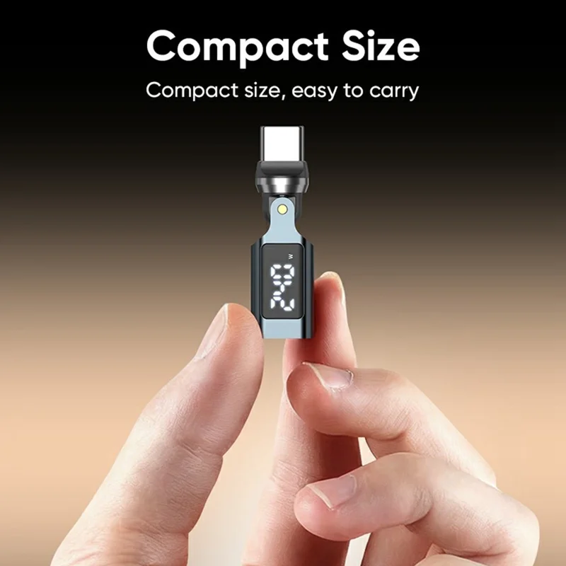 USB-C Male to Type-C Female Adapter PD240W Fast Charging 540 Degree Rotation OTG Digital Display 5A Converter