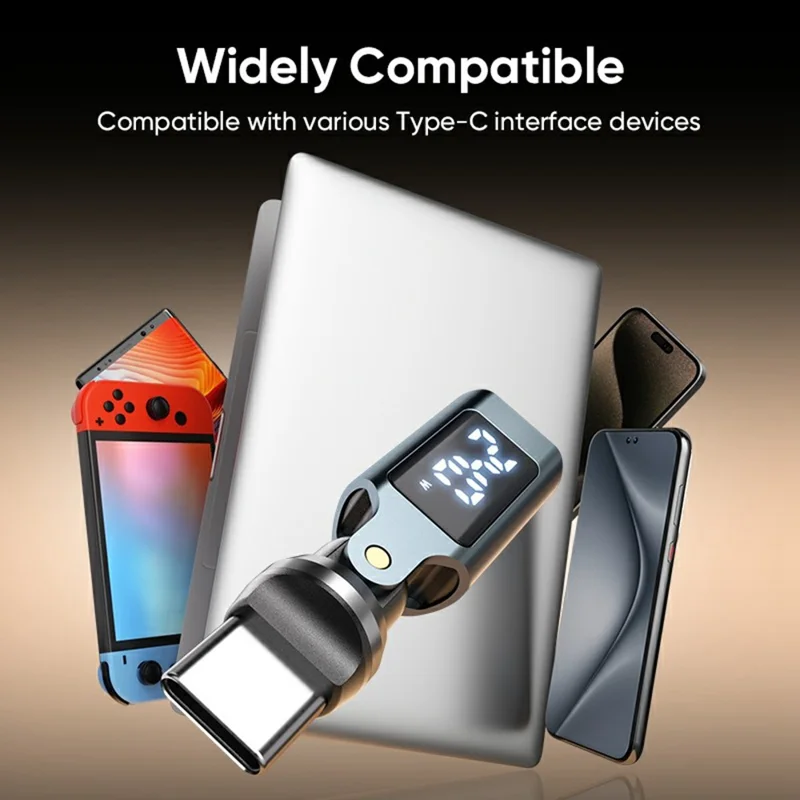 USB-C Male to Type-C Female Adapter PD240W Fast Charging 540 Degree Rotation OTG Digital Display 5A Converter