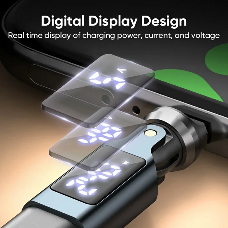 USB-C Male to Type-C Female Adapter PD240W Fast Charging 540 Degree Rotation OTG Digital Display 5A Converter