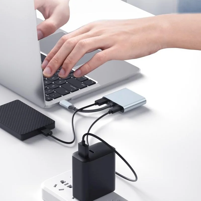 Adaptador UH02 USB-C para Dual USB-C 8K / 60Hz PD 100W, Hub de Carregamento Rápido para Óculos AR / Consola de Jogos / Portátil
