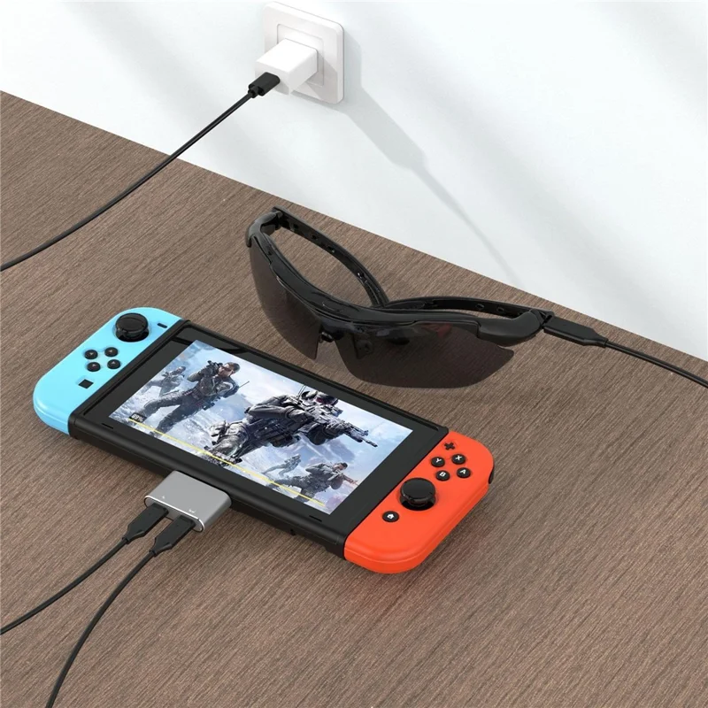 Adaptador UH02 USB-C para Dual USB-C 8K / 60Hz PD 100W, Hub de Carregamento Rápido para Óculos AR / Consola de Jogos / Portátil