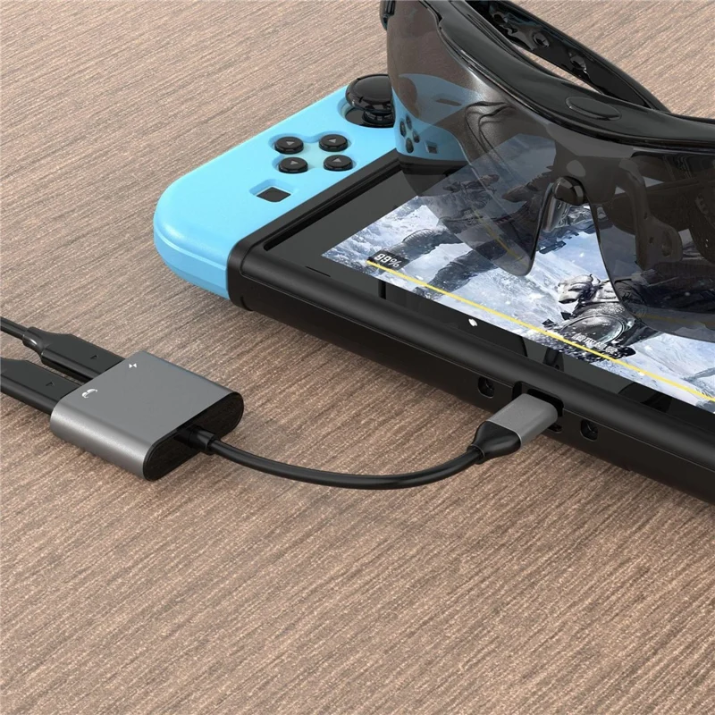 Adaptador UH02 USB-C para Dual USB-C 8K / 60Hz PD 100W, Hub de Carregamento Rápido para Óculos AR / Consola de Jogos / Portátil