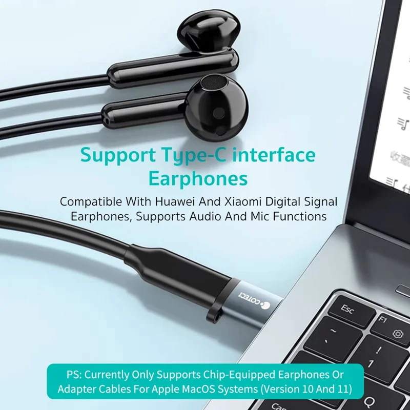 COTECI OF-052 Conversor USB-A Macho para USB-C Fêmea PD 100W Carregamento Rápido Adaptador de Transferência de Dados 10Gbps - Cinzento