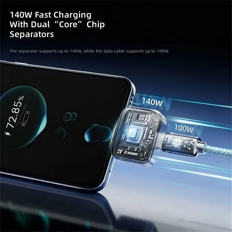 140W USB-C Fast Charging Fully Charged Separator Universal Fast Charging Safety Adapter Smart Auto Stop Charging Adapter for Phone Laptop