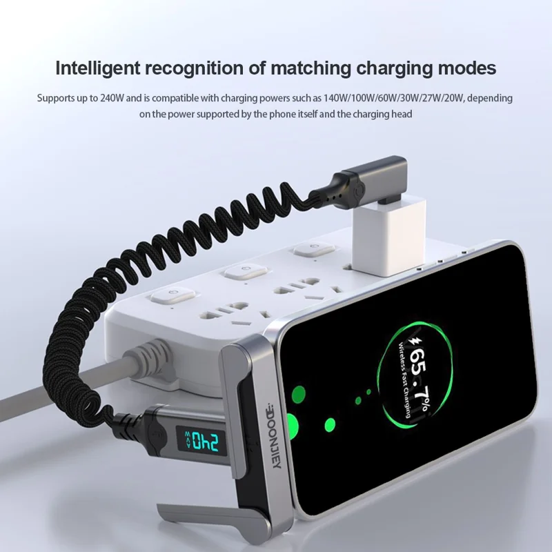 DOONJIEY DJMS01 USB4 Type-C L-Shape Stand Adapter 8K / 60Hz 40Gbps 240W Fast Charging Extender for Phone Tablet Laptop