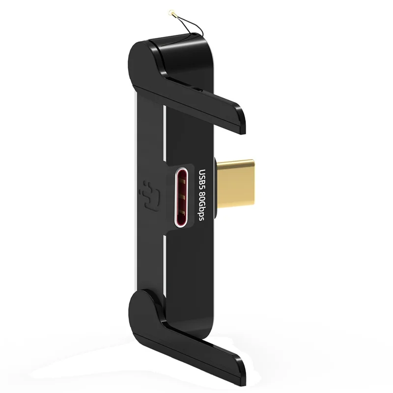 DOONJIEY DJMS02 Adaptador USB5 en Ángulo de 90° Tipo-C 80 Gbps, Extensor de Carga Rápida 240 W, 16K/60Hz, para Teléfono y Tablet - Negro