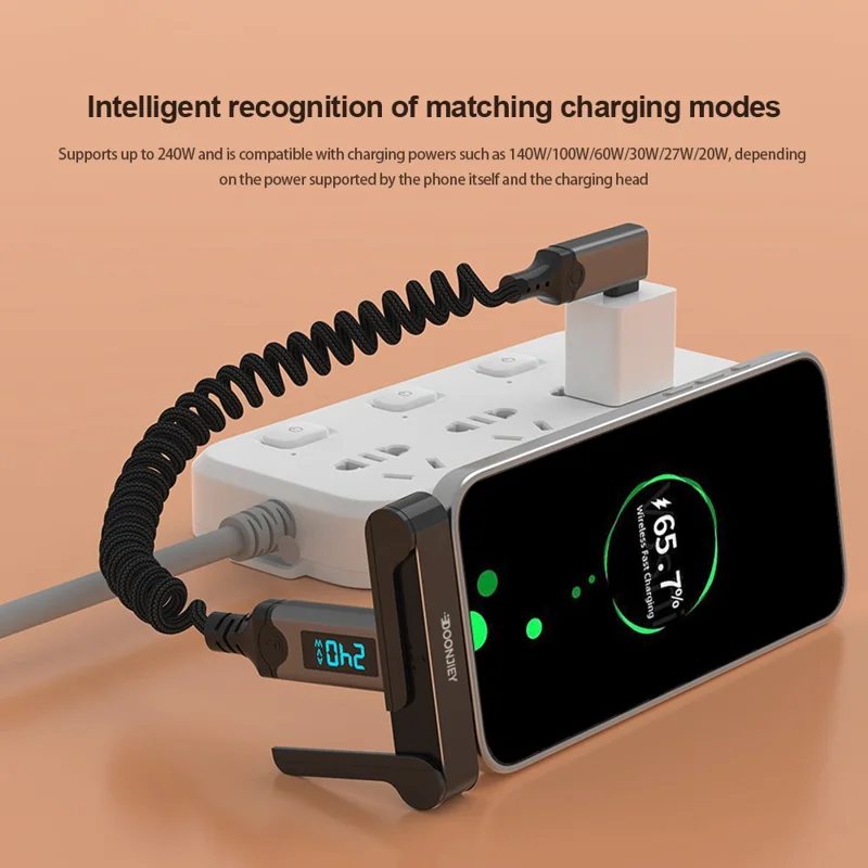 DOONJIEY DJMS02 Adaptador USB5 en Ángulo de 90° Tipo-C 80 Gbps, Extensor de Carga Rápida 240 W, 16K/60Hz, para Teléfono y Tablet - Negro