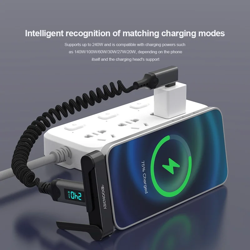 DOONJIEY DJMS03 USB5 Type-C Elbow Adapter 16K / 60Hz 120Gbps Data Transfer PD 240W Fast Charging Phone Stand Dock