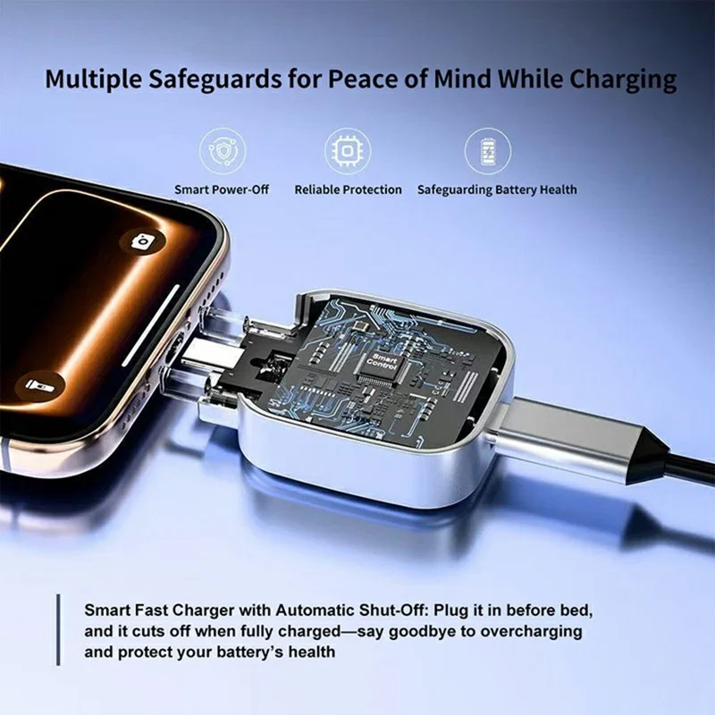 X01 Type-C Auto Cutoff Charger Adapter Full Charge Protection Switch 140W Fast Charging Station Separator Protector for Phone Laptop