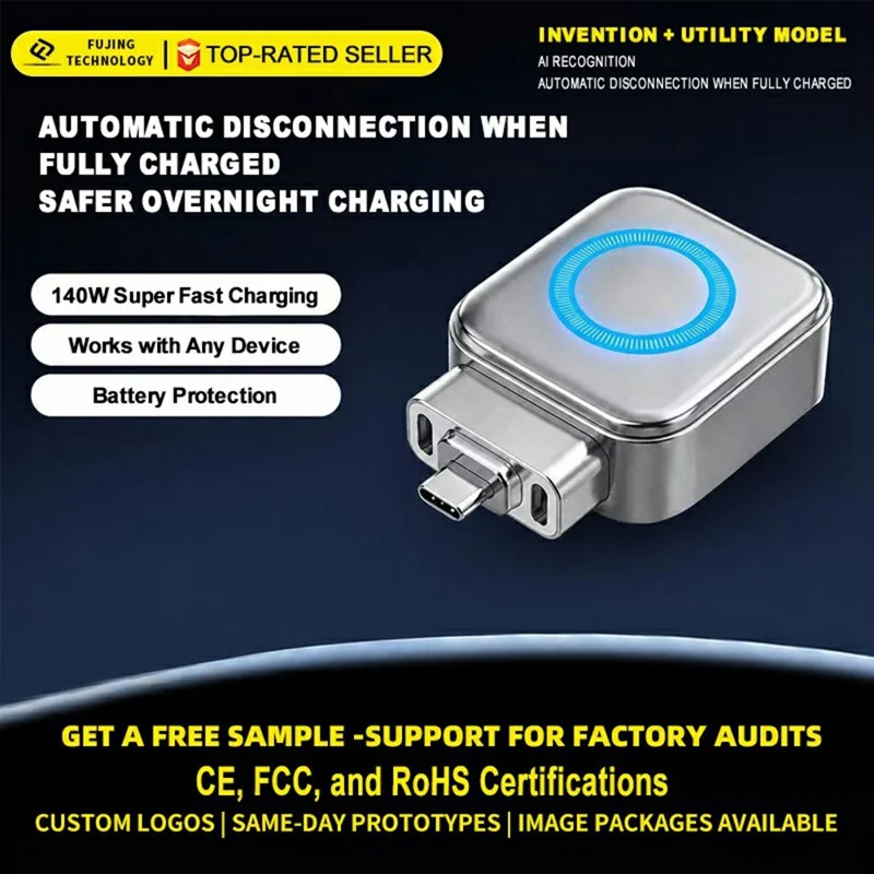 X01 Type-C Auto Cutoff Charger Adapter Full Charge Protection Switch 140W Fast Charging Station Separator Protector for Phone Laptop