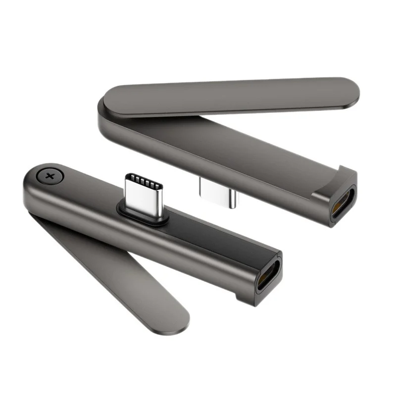 PH-02 Foldable Phone Stand with iP (5-14) to Type-C Adapter 27W PD Fast Charging Data Transfer Gaming Phone Holder - Grey