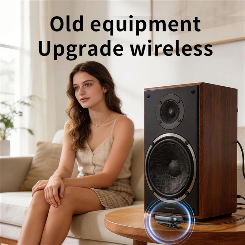 Bluetooth-Compatible 5.4 Audio Receiver 3.5mm Clip-on Wireless Adapter with OLED Display - Black
