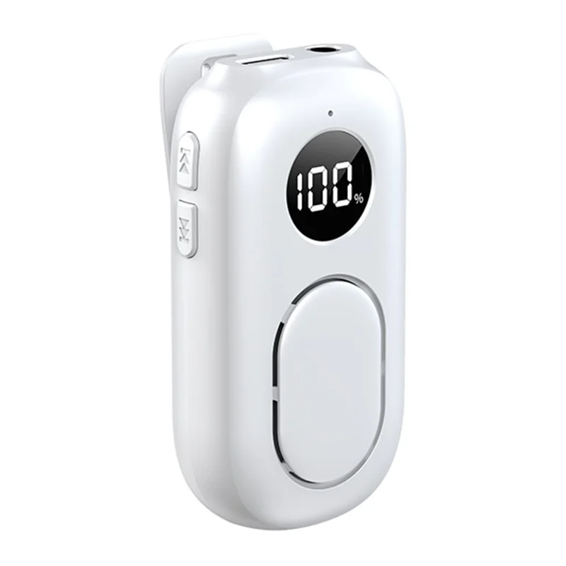 Receptor de audio Bluetooth 5.4, adaptador inalámbrico con clip y pantalla OLED de 3,5 mm - Blanco