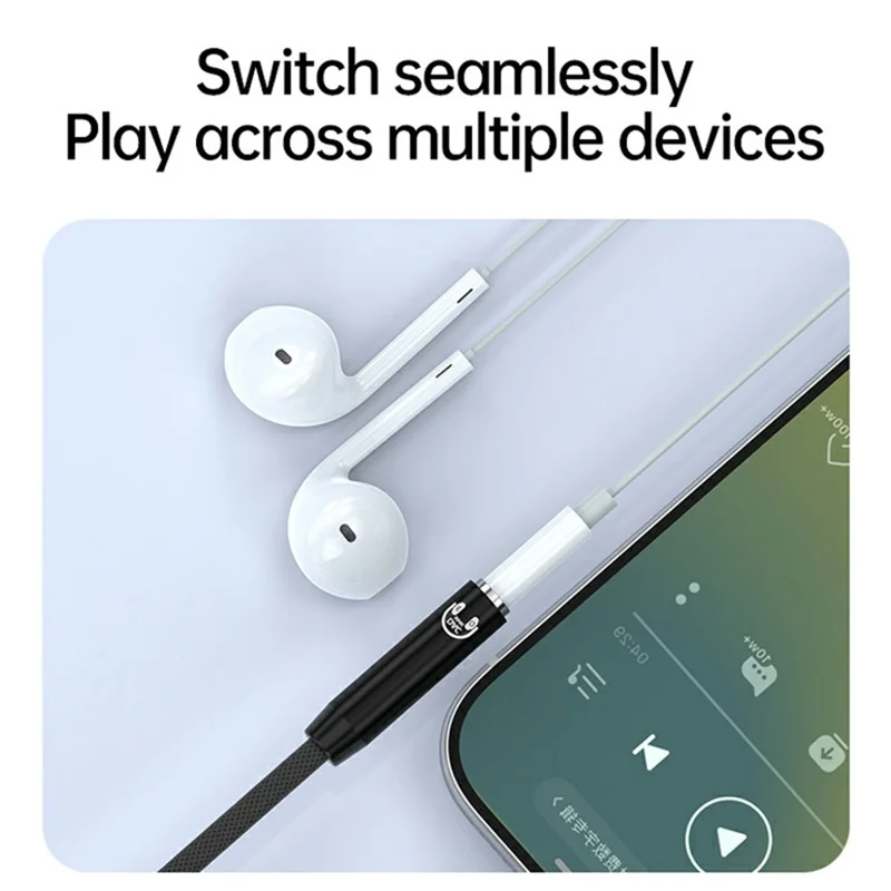 2 in 1 Type-C  /  iP to 3.5mm HiFi Audio Adapter Cable DAC 384kHz / 32bit 8-Band EQ Plug and Play - Silver
