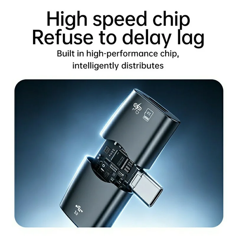 3 in 1 USB-C OTG Adapter USB 3.0 TF Card Reader PD 60W Fast Charging Hub - Tarnish