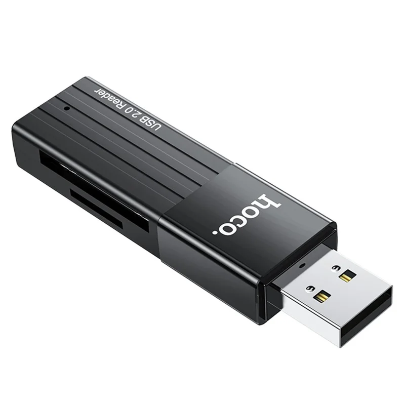 HOCO 2-in-1 TF / SD Reader USB 2.0 480Mbps Theoretical Speed 2TB Capacity for Windows Mac OS - Black
