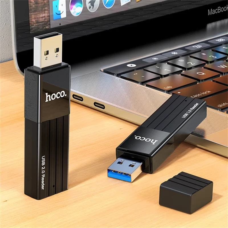 HOCO 2-in-1 TF / SD Reader USB 2.0 480Mbps Theoretical Speed 2TB Capacity for Windows Mac OS - Black