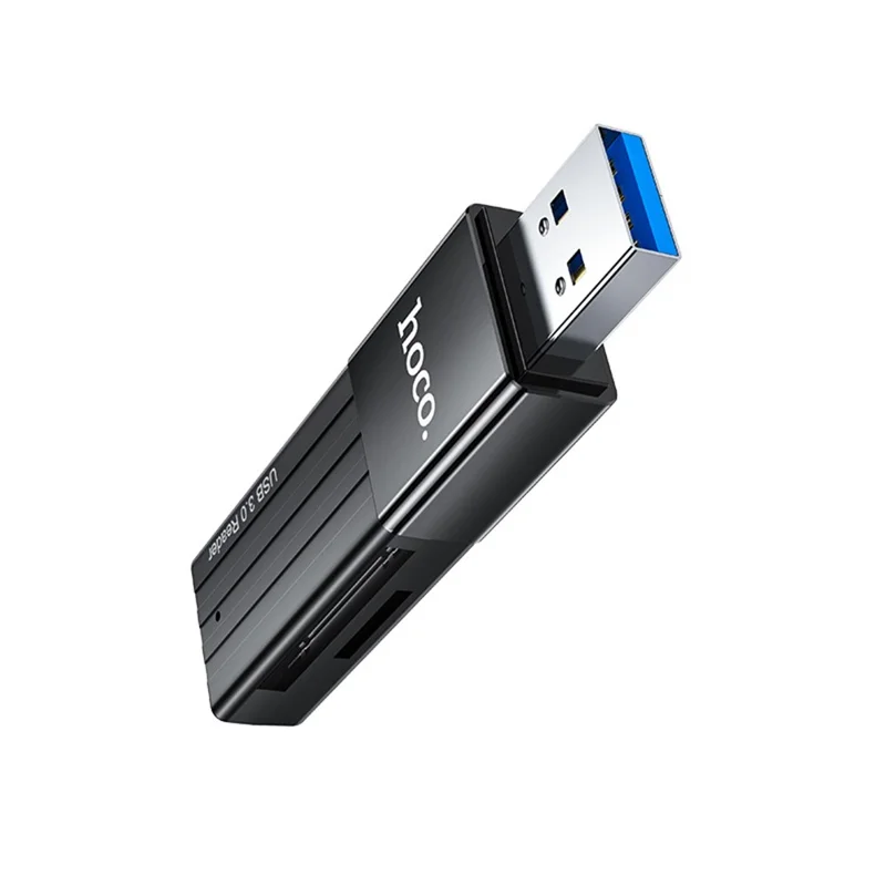 HOCO HB20 USB 3.0 Card Reader, Theoretical 5Gbps  /  2TB Capacity, SD  /  TF Support for Windows, Mac OS - Black