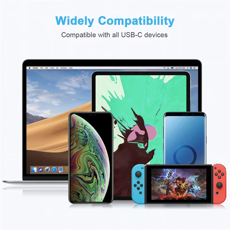 Adaptateur magnétique 3 en 1 USB 3.1 Type-C vers Compatible avec MagSafe 1 / 2 pour MacBook Pro, ordinateur portable, smartphone - Blanc