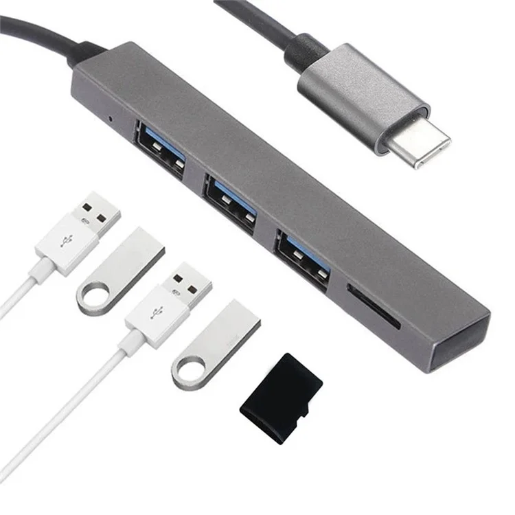 4 Portas Tipo c Para USB2.0 TF Slot Splitter Hub Support OTG Para MacBook Pro/Air