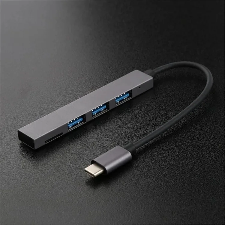 4 Ports Type-C to USB2.0 TF Card Slot Splitter Hub Adapter Support OTG for MacBook Pro/Air