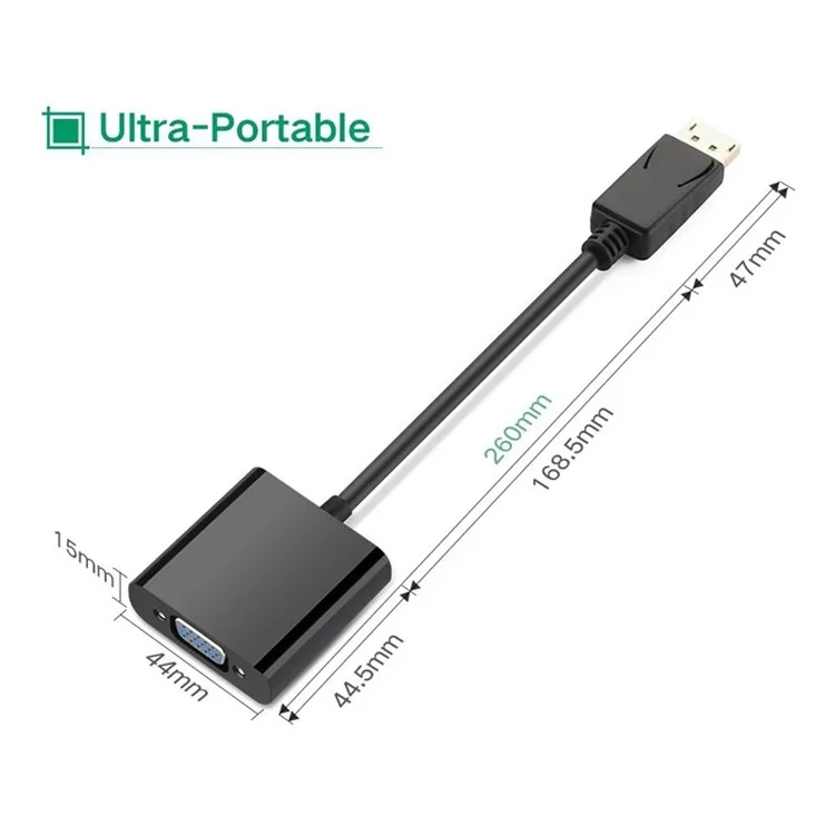 Ugreen 20415 1080p Displayport Maschio a VGA Convertitore Video Audio Femminile