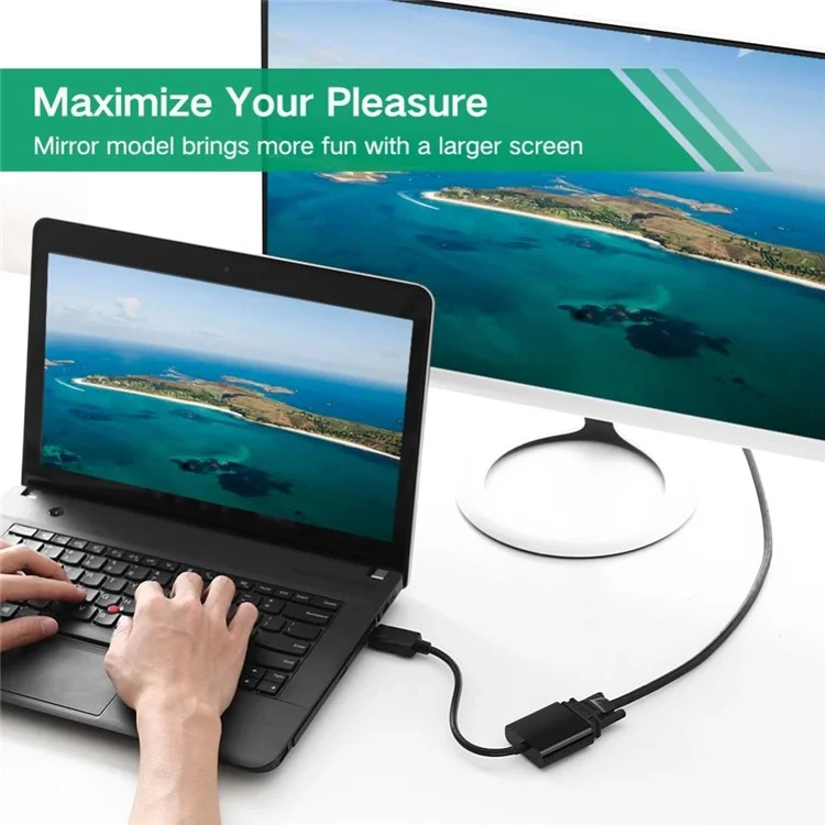 Ugreen 20415 1080p Displayport Maschio a VGA Convertitore Video Audio Femminile