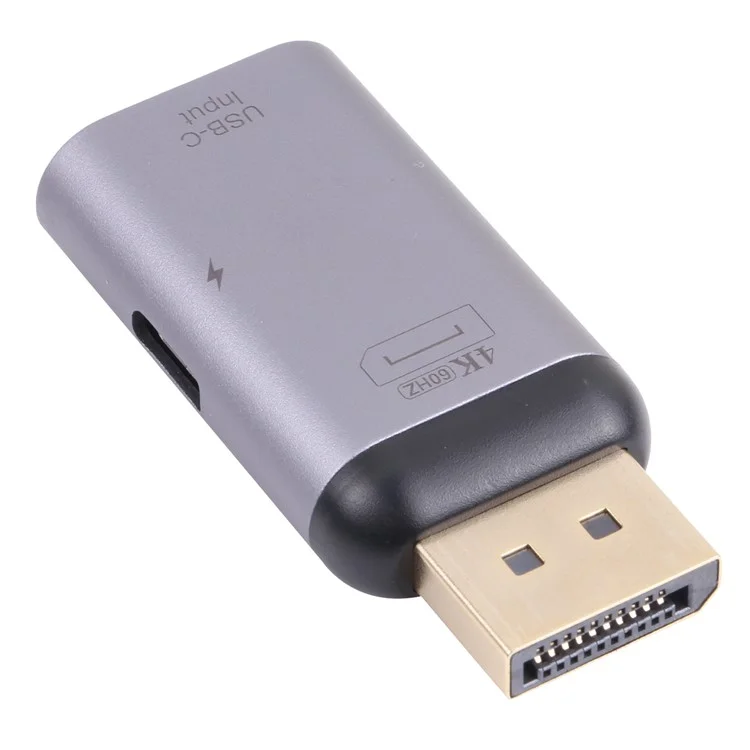 Портативный 2-в-1 4K 60Гц DP Male to Type-C Charging + Type-C Female Adapter