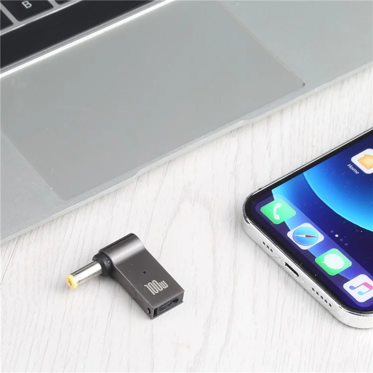 100W Type-C Female to DC 5.5x1.7mm Male Right Angle Fast Charging Converter Plug Laptop Adapter for Acer